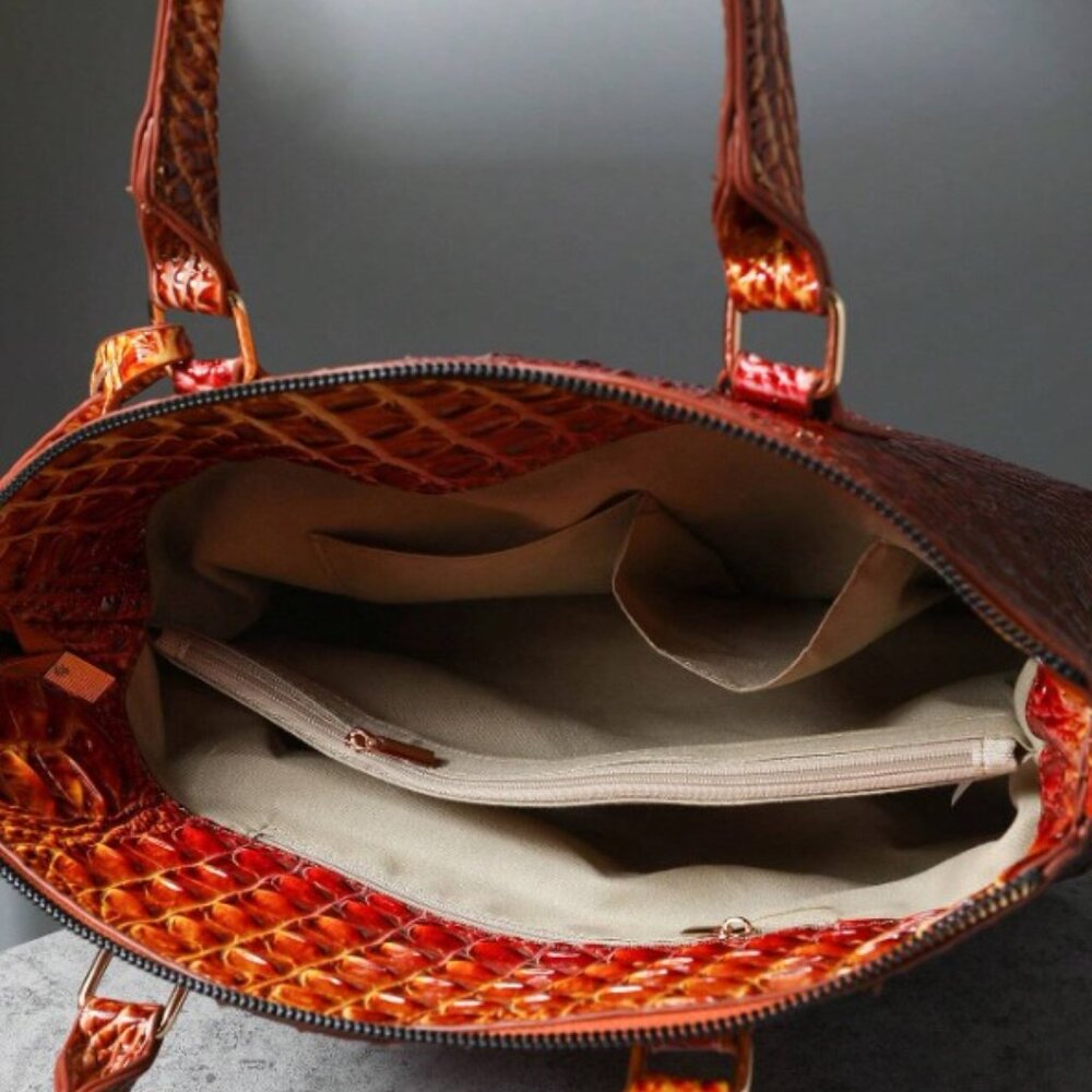 Stunning Gradient Crocodile Pattern Handbag Crossbody Purse for Women - Picture 5 of 6